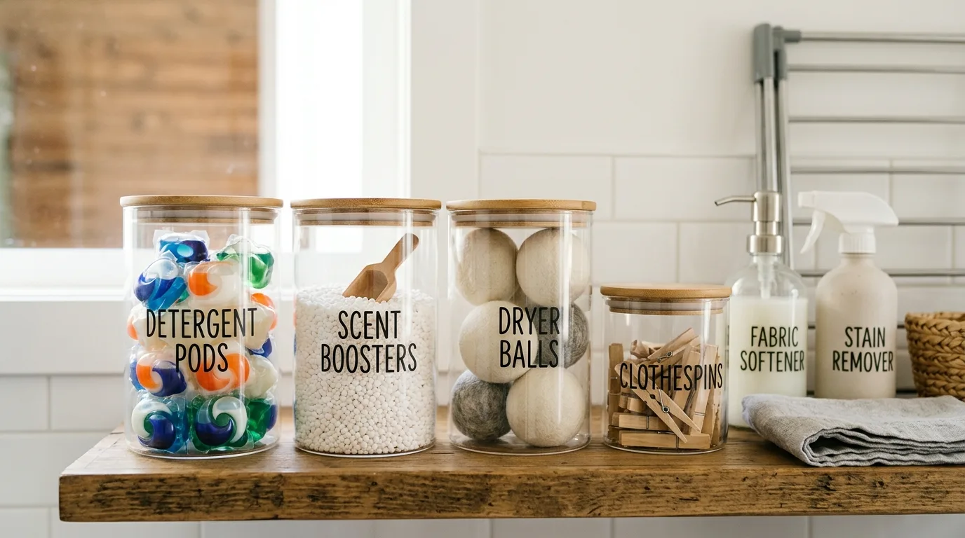 Install a fold-down work surface for 11 Efficient Small Laundry Room Ideas for Organizing Supplies