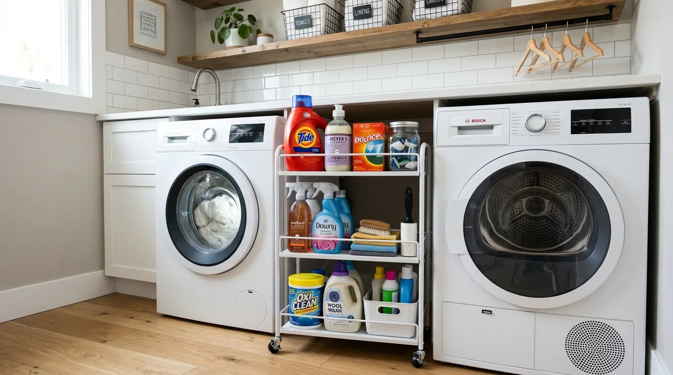 Use pegboards or hooks for tools for 11 Efficient Small Laundry Room Ideas for Organizing Supplies