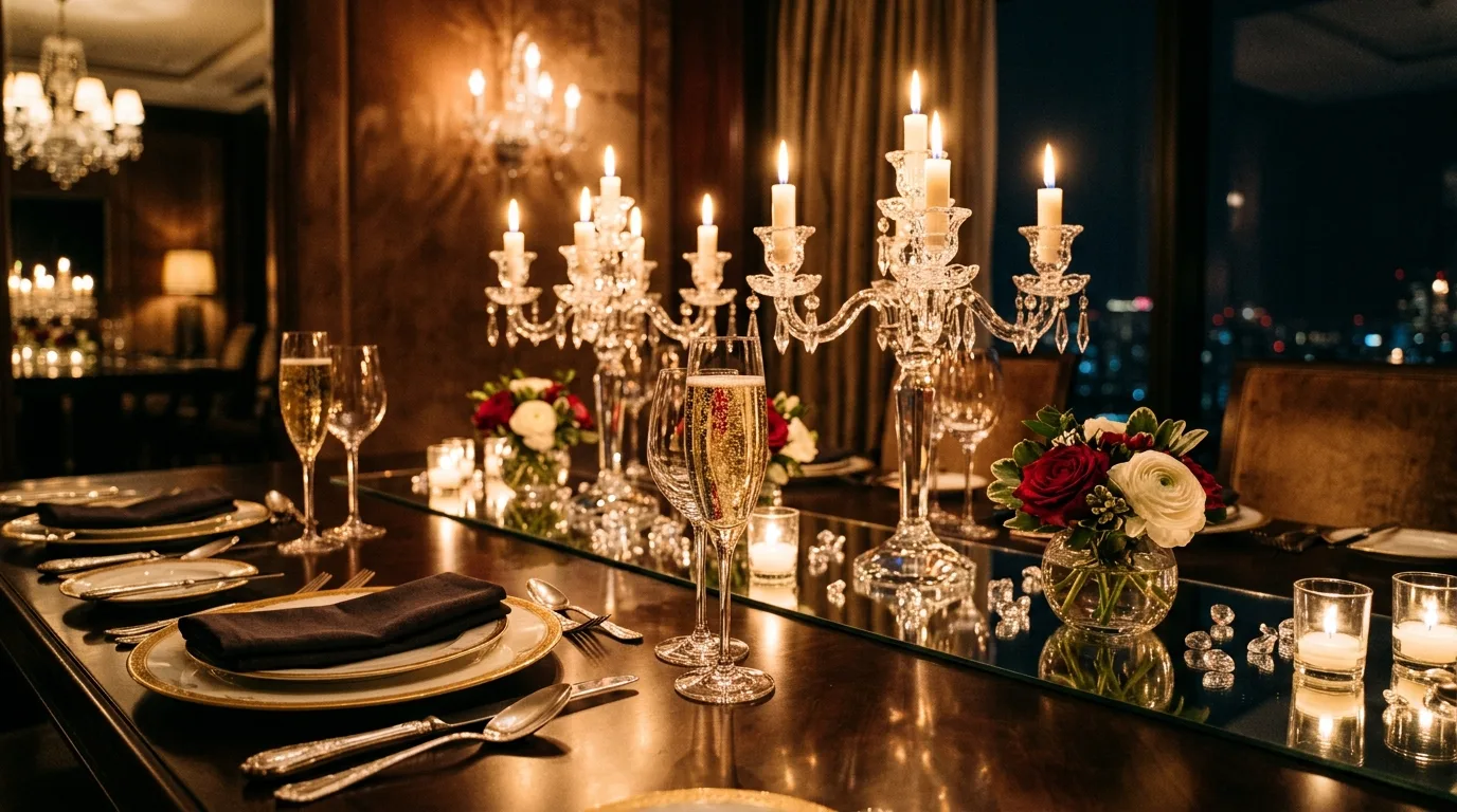 Use one dramatic focal detail for 14 Elegant Valentine's Day Table Decor Ideas for a Romantic Setting