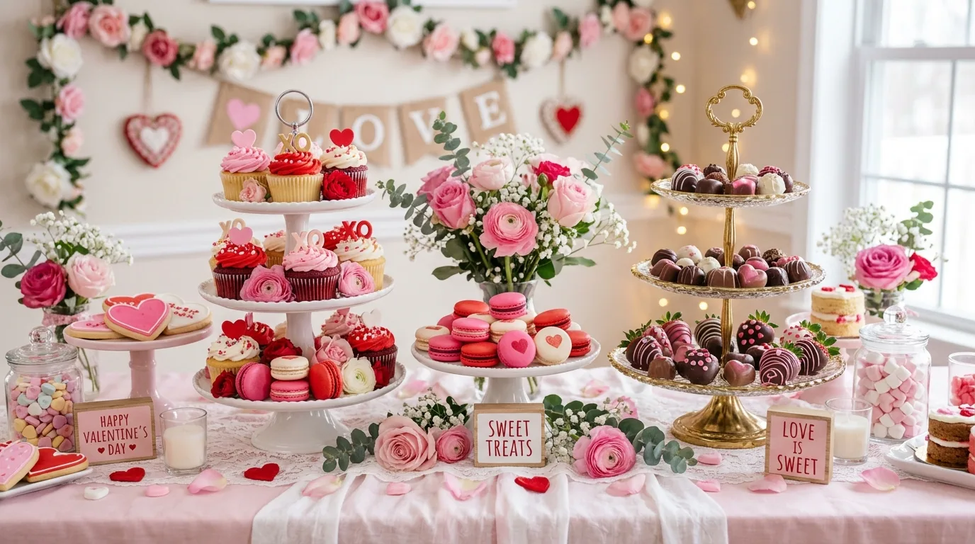 Keep clutter off the surface for 14 Elegant Valentine's Day Table Decor Ideas for a Romantic Setting
