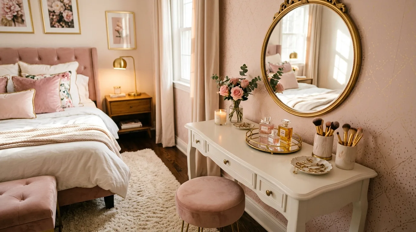 Add a vanity or getting-ready moment for 14 Elegant Woman Bedroom Ideas for a Sophisticated Sanctuary