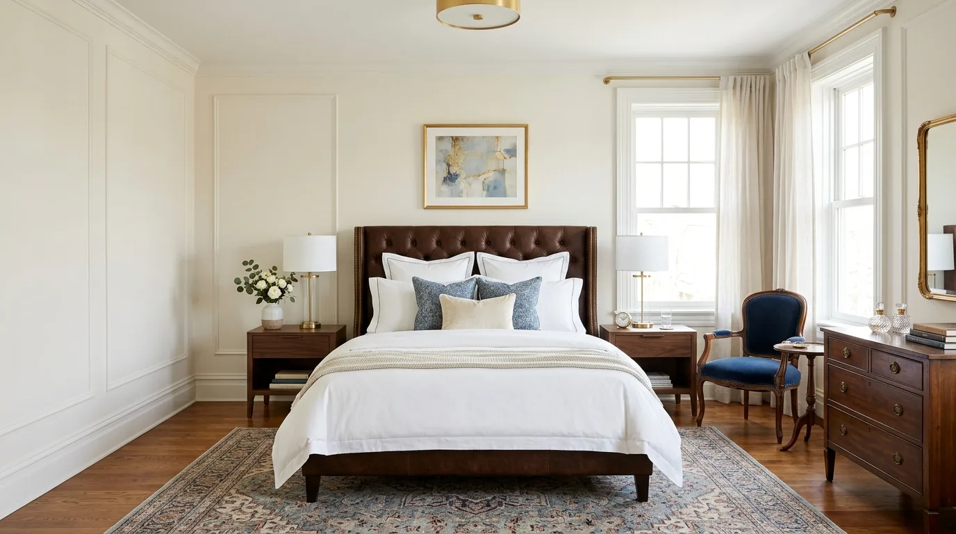 Blend classic and modern pieces for 14 Elegant Woman Bedroom Ideas for a Sophisticated Sanctuary
