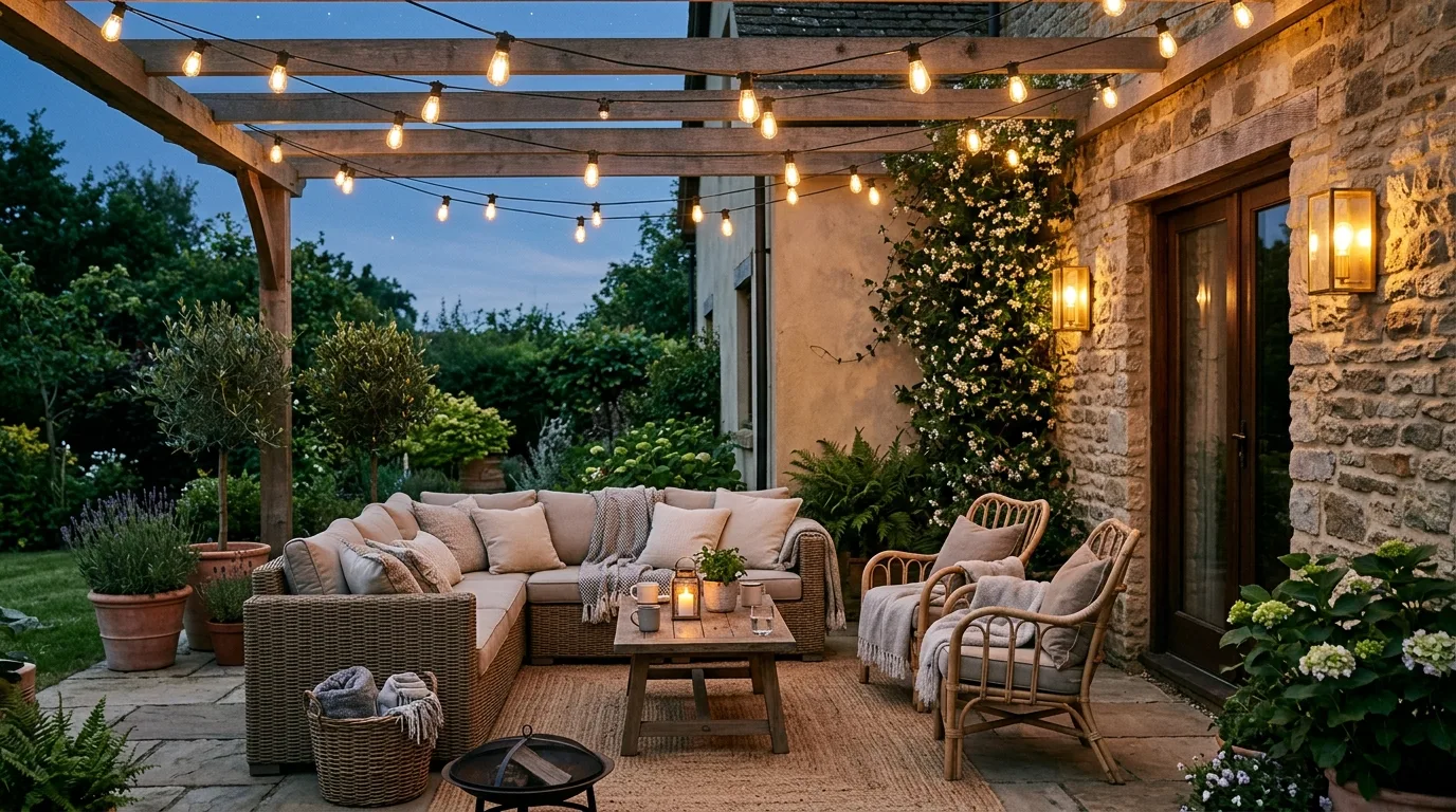 Use candles or flame-style lights for atmosphere for 14 Enchanting Garden Lighting Ideas to Extend Evenings Outdoors