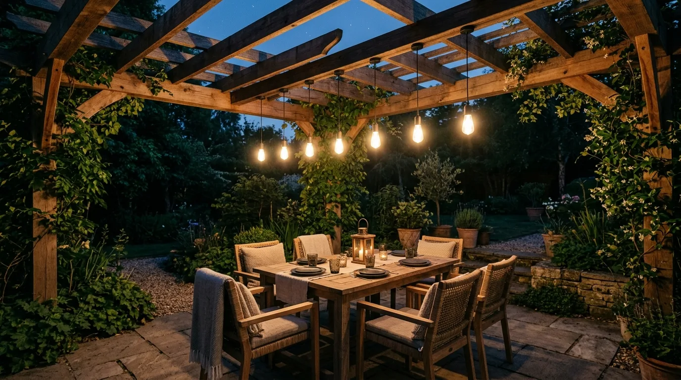 Mix decorative and functional fixtures for 14 Enchanting Garden Lighting Ideas to Extend Evenings Outdoors