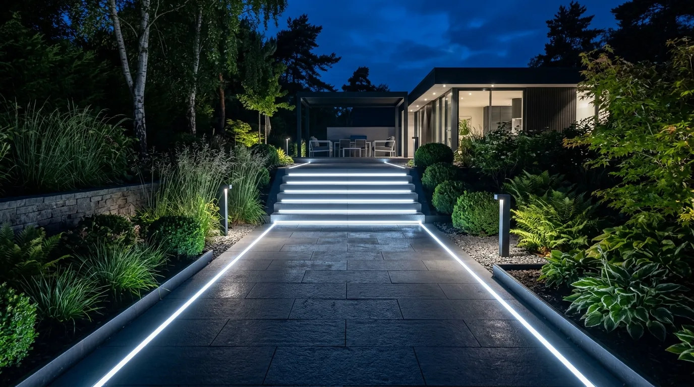 Weave fairy lights through arches or vines for 14 Enchanting Garden Lighting Ideas to Extend Evenings Outdoors