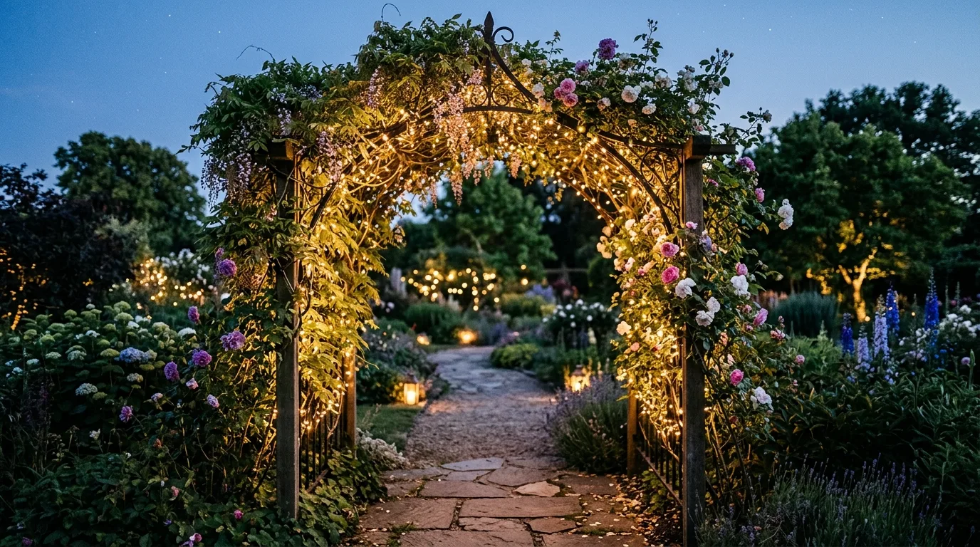Light water features softly for 14 Enchanting Garden Lighting Ideas to Extend Evenings Outdoors