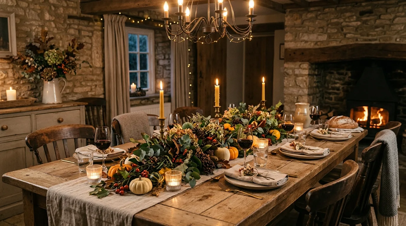 Let the centerpiece support the meal for 13 Stunning Fall Centerpieces for a Harvest Dining Table