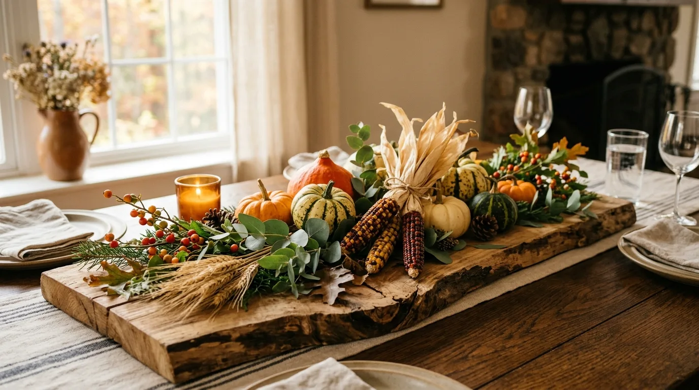 Keep low centerpieces low enough for 13 Stunning Fall Centerpieces for a Harvest Dining Table