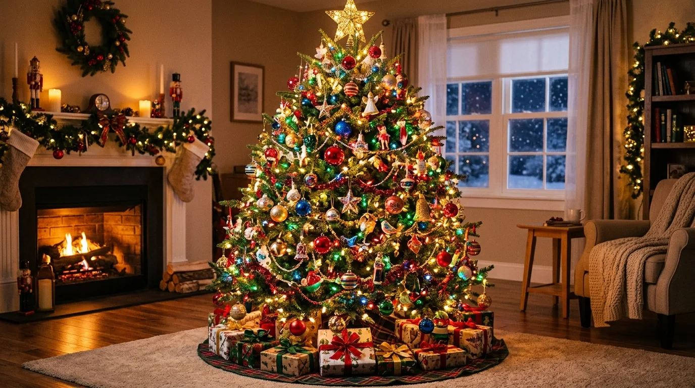 Mix ornament sizes for 12 Festive Christmas Tree Decor Ideas for a Showstopping Holiday Display