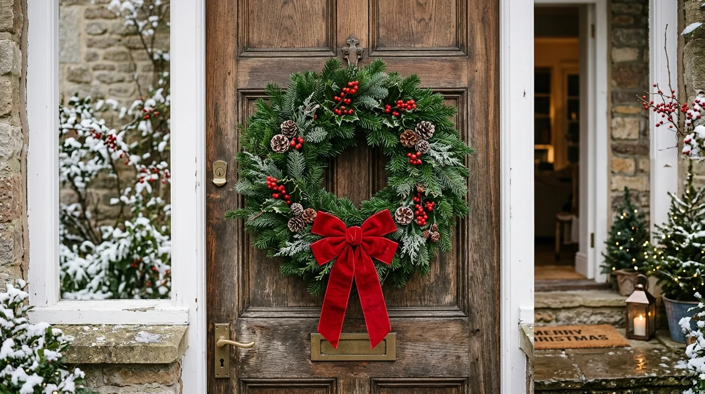 11 Festive Christmas Wreath Decor Ideas for Front Door Cheer