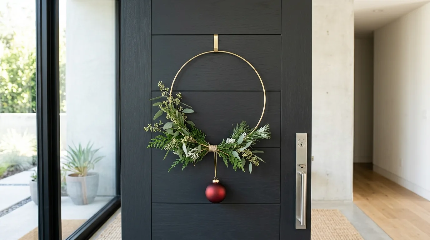 Try berries or pinecones for natural color for 11 Festive Christmas Wreath Decor Ideas for Front Door Cheer