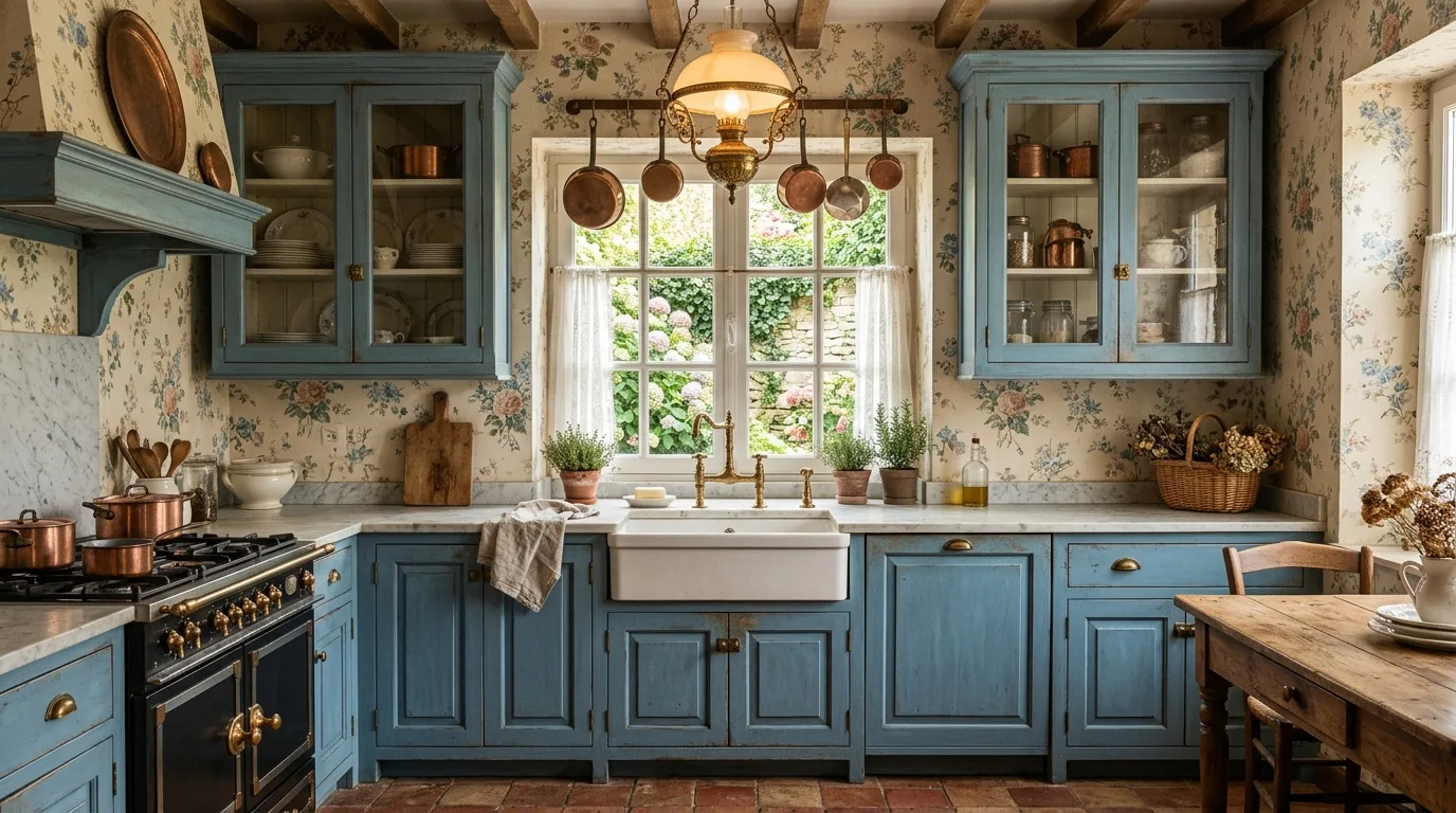 Add one antique-inspired detail for 10 Romantic French Style Kitchen Ideas for a Charming Cookspace