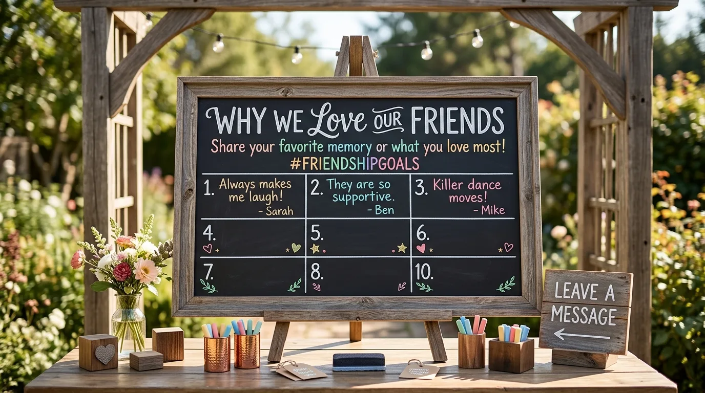 Set up a message board for guests for 13 Festive Galentine's Party Decor Ideas to Celebrate Friendship