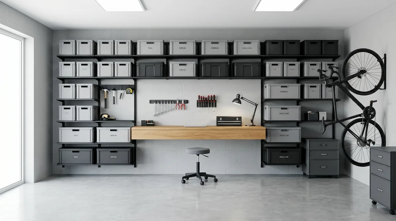 Use wall-mounted hooks and rails for 11 Genius Garage Organization Ideas to Reclaim Your Parking Spot