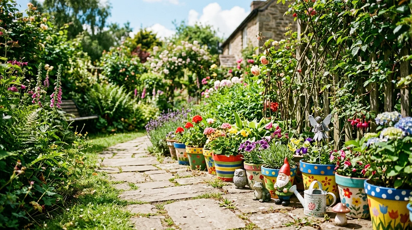 Use decorative planters with character for 13 Charming Garden Decor Ideas to Personalize Your Green Space