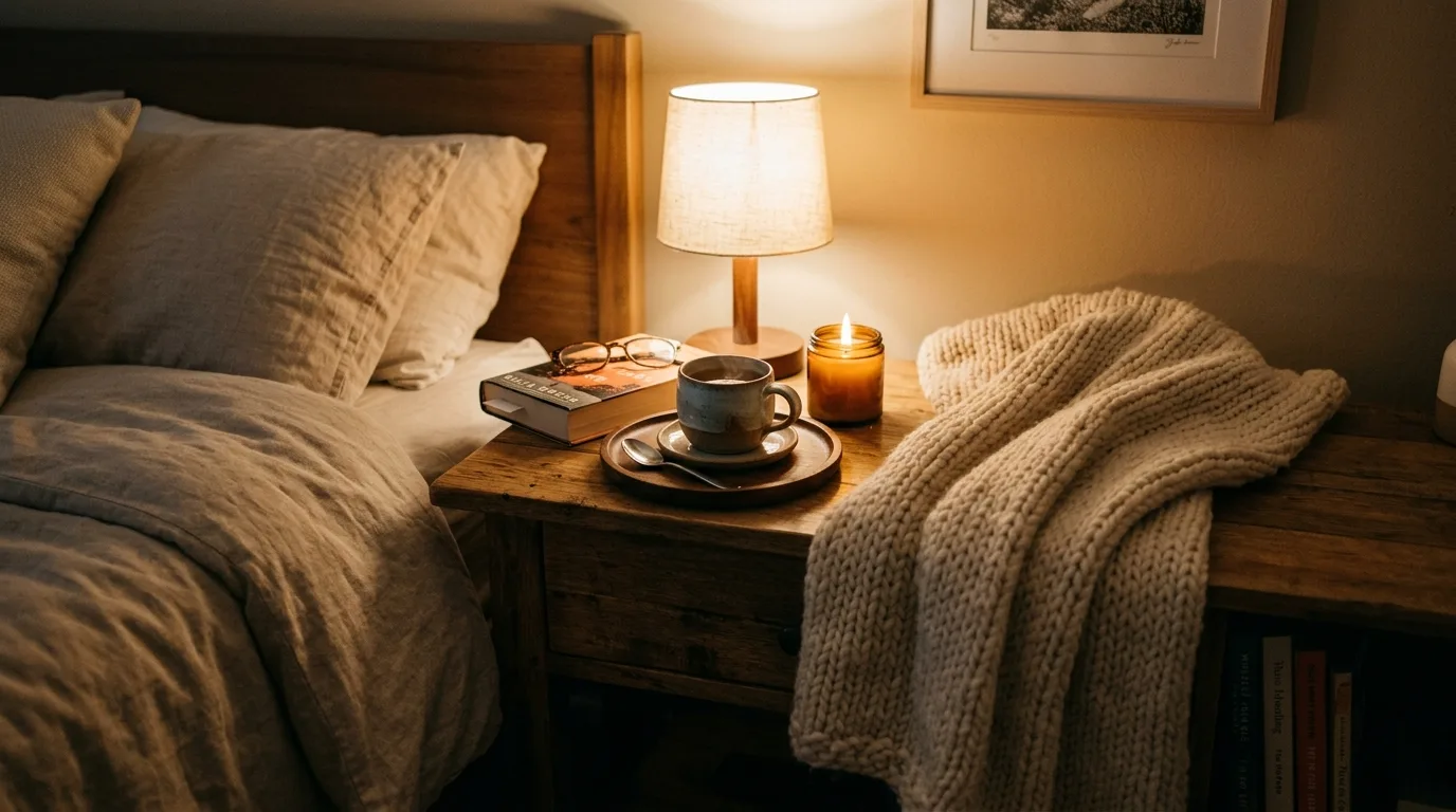 Cozy touches for evening routines for 14 Genius Nightstand Decor Ideas to Elevate Your Bedroom Style