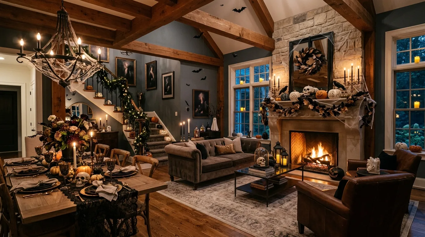 Decorate shelves in smaller moments for 11 Creative Halloween Decor Ideas for a Hauntingly Beautiful Home