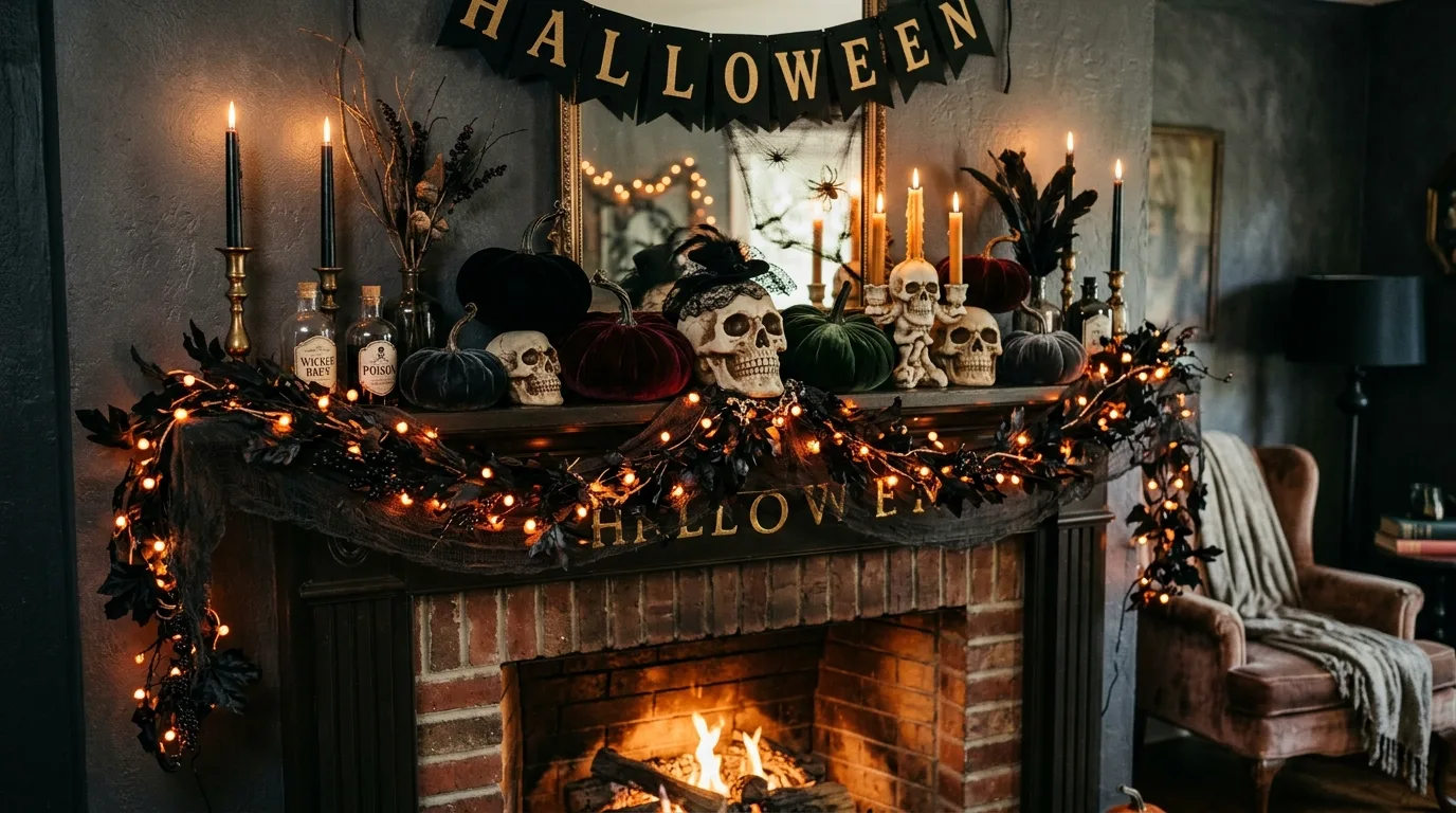 Use candlelight for atmosphere for 11 Creative Halloween Decor Ideas for a Hauntingly Beautiful Home