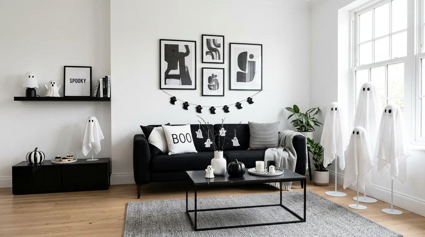 Bring in black branches or florals for 11 Creative Halloween Decor Ideas for a Hauntingly Beautiful Home