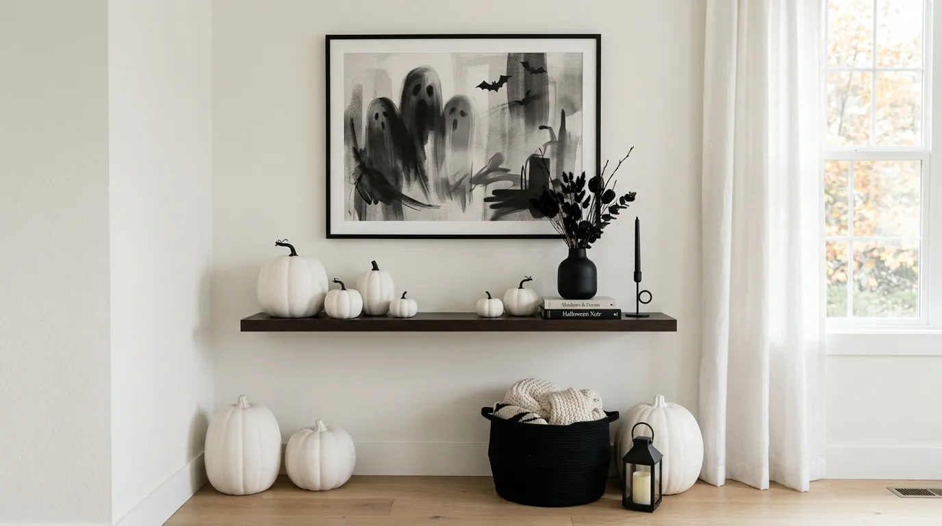 Style the dining table for the season for 11 Creative Halloween Decor Ideas for a Hauntingly Beautiful Home