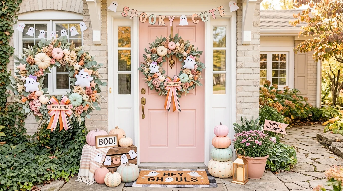 Try a ghost or witch silhouette for 12 Spooky and Cute Halloween Door Decor Ideas for Trick-or-Treaters