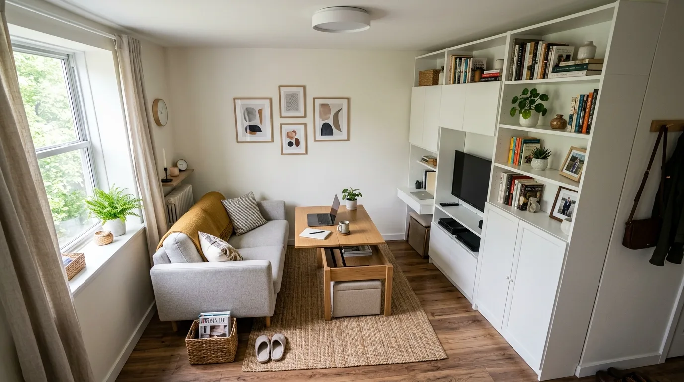 Use a coffee table that fits the scale for 12 Essential Home Decor Ideas for Living Room Layouts