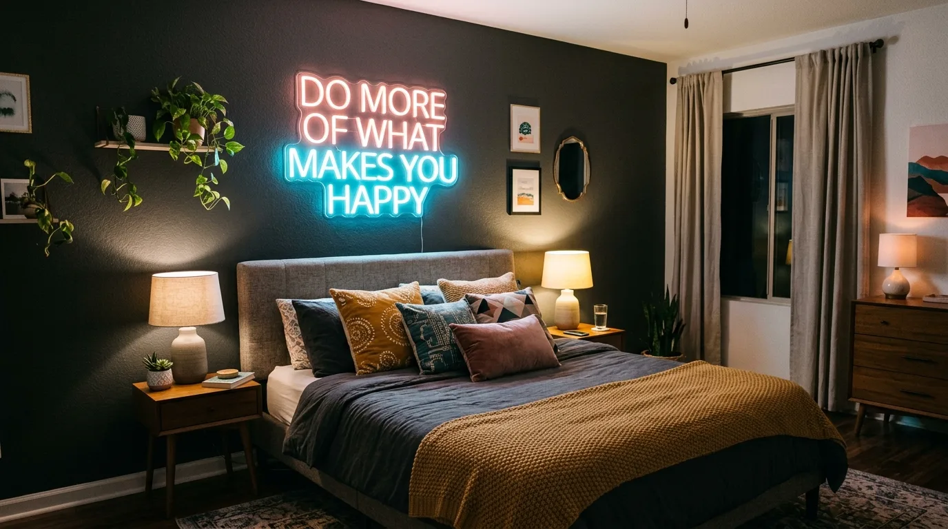 Let personal photos feel curated for 14 Inspiring Bedroom Wall Decor Ideas to Wake Up Happy
