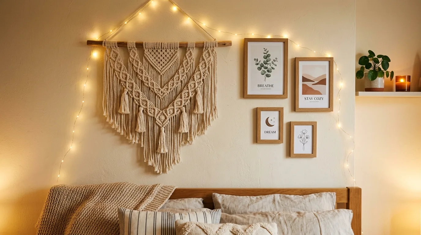 Use inspirational quotes sparingly for 14 Inspiring Bedroom Wall Decor Ideas to Wake Up Happy