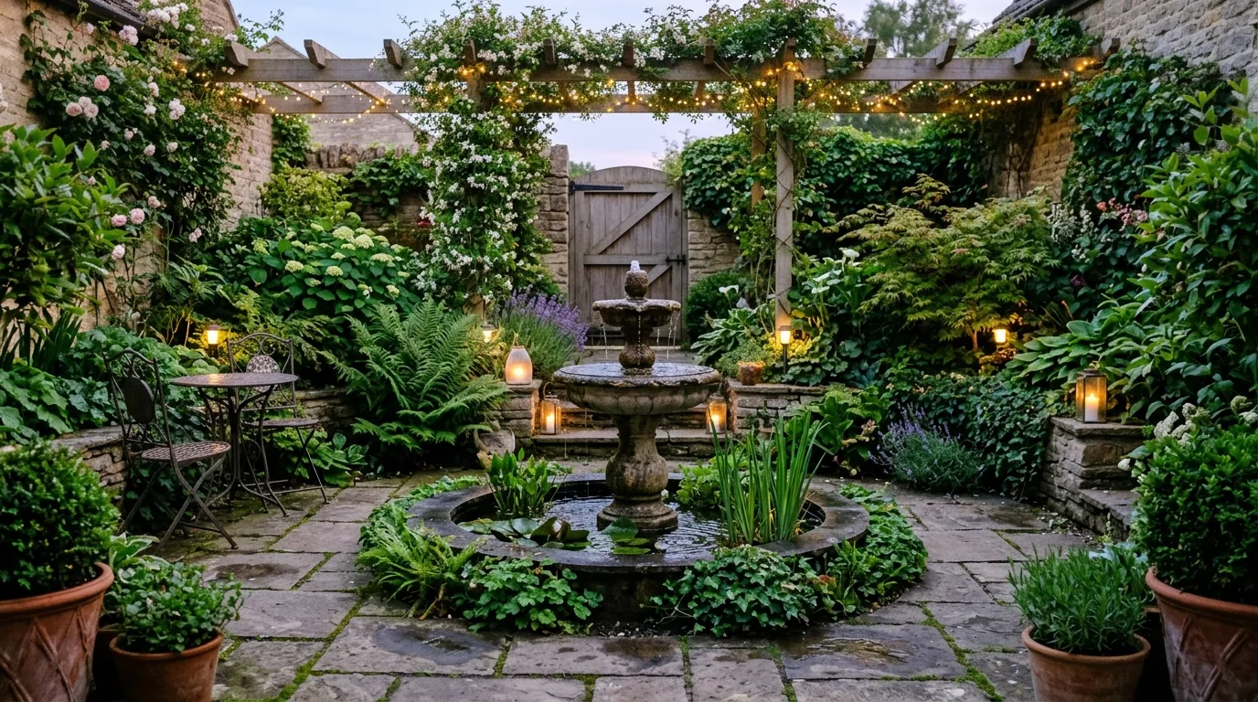 Bring in a water feature for 14 Inspiring Garden Decor Ideas to Create a Backyard Sanctuary