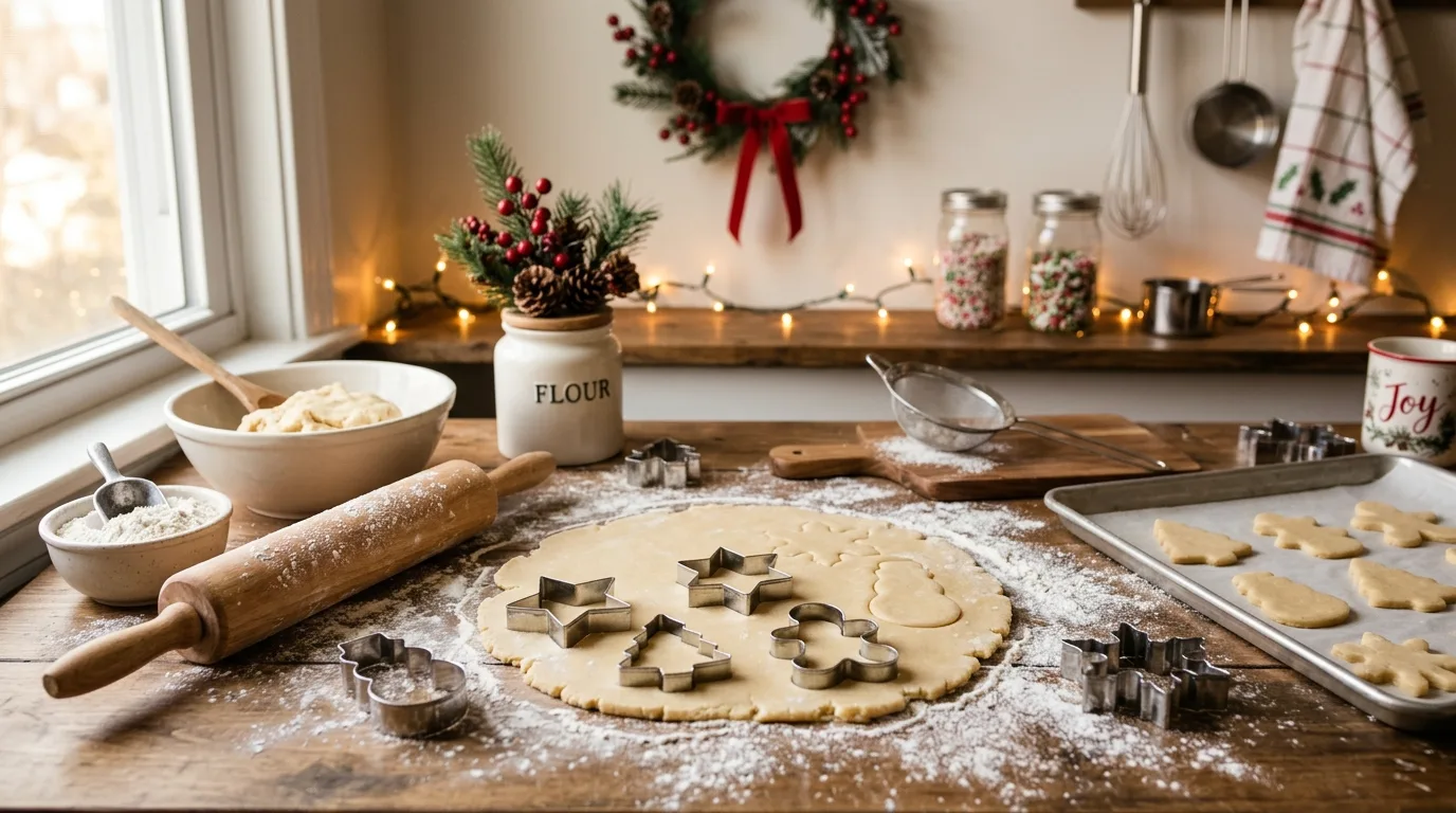 Add subtle lights for 12 Joyful Christmas Kitchen Decor Ideas for Baking Season