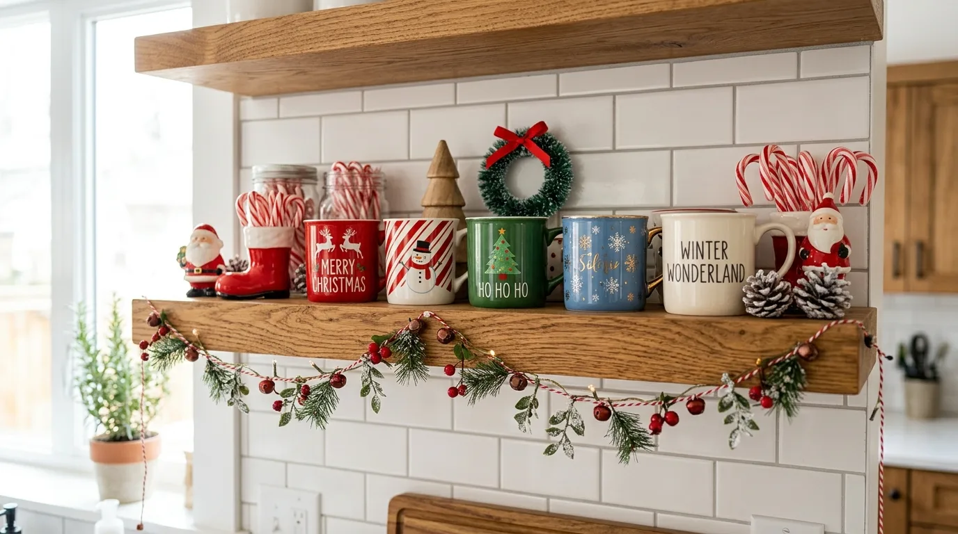Create a holiday coffee or cocoa station for 12 Joyful Christmas Kitchen Decor Ideas for Baking Season