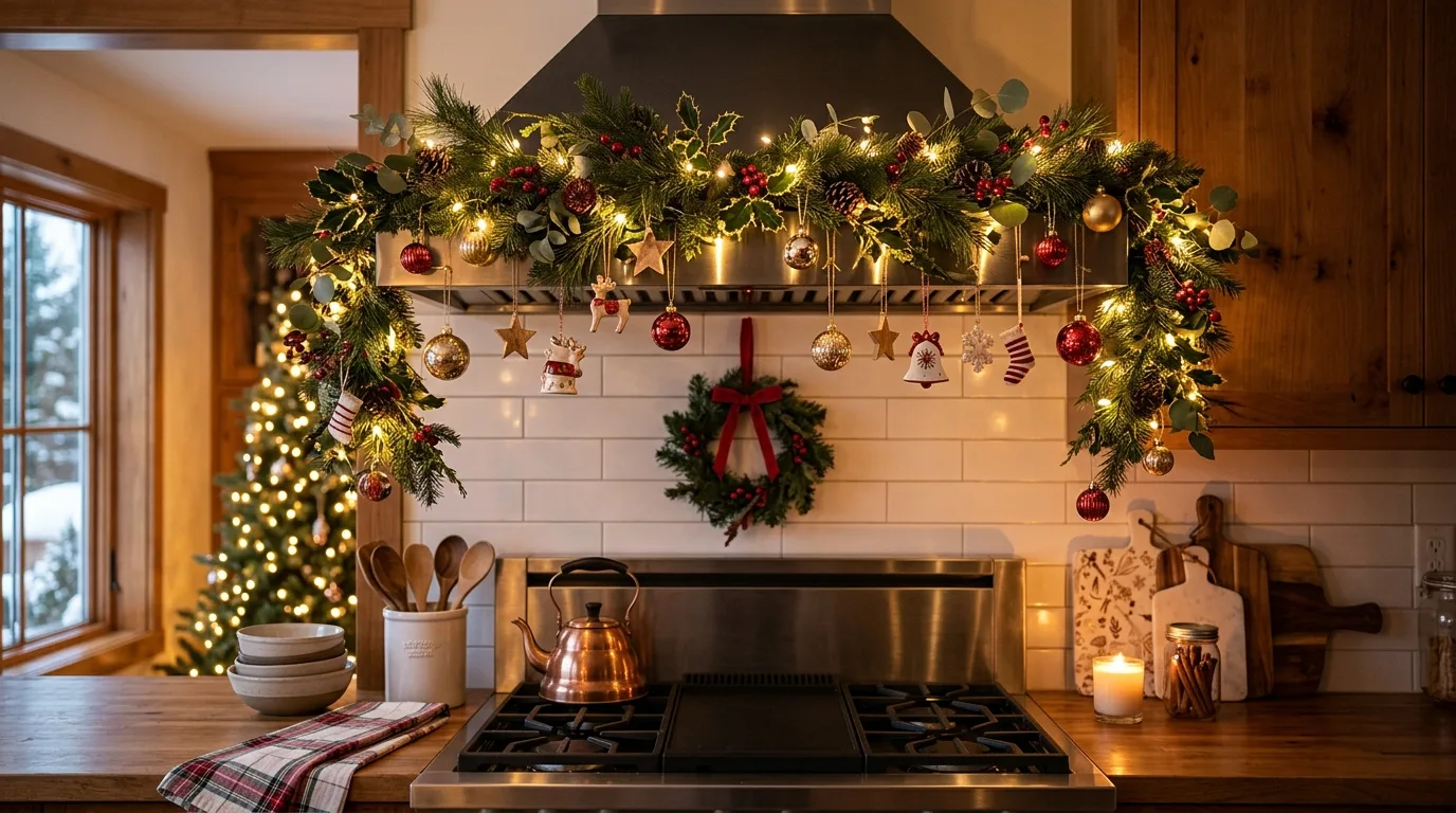 Display holiday baking tools for 12 Joyful Christmas Kitchen Decor Ideas for Baking Season