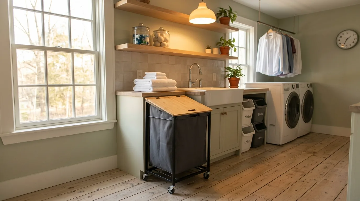 Hide loads with a lid for 13 Smart Laundry Basket with Wheels Ideas for Easy Sorting