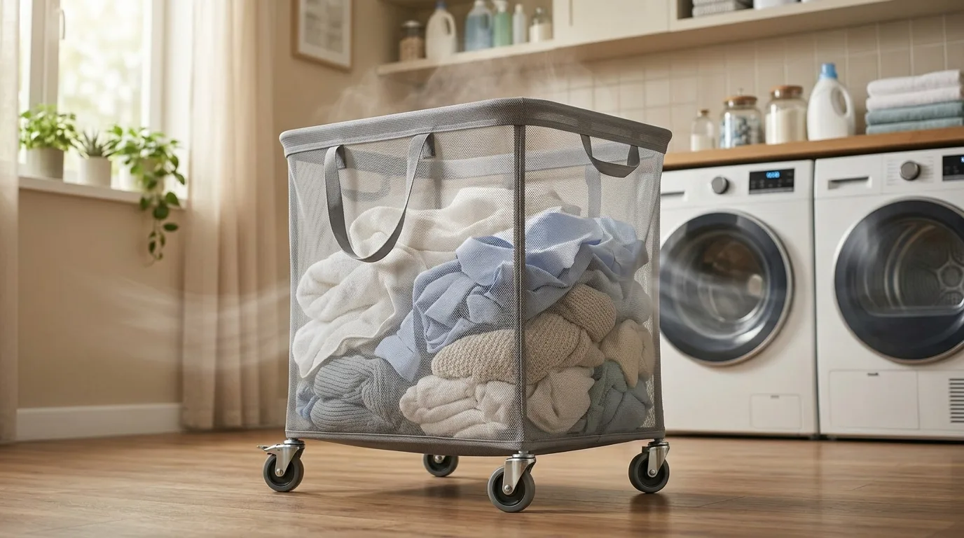 Choose mesh for better airflow for 13 Smart Laundry Basket with Wheels Ideas for Easy Sorting