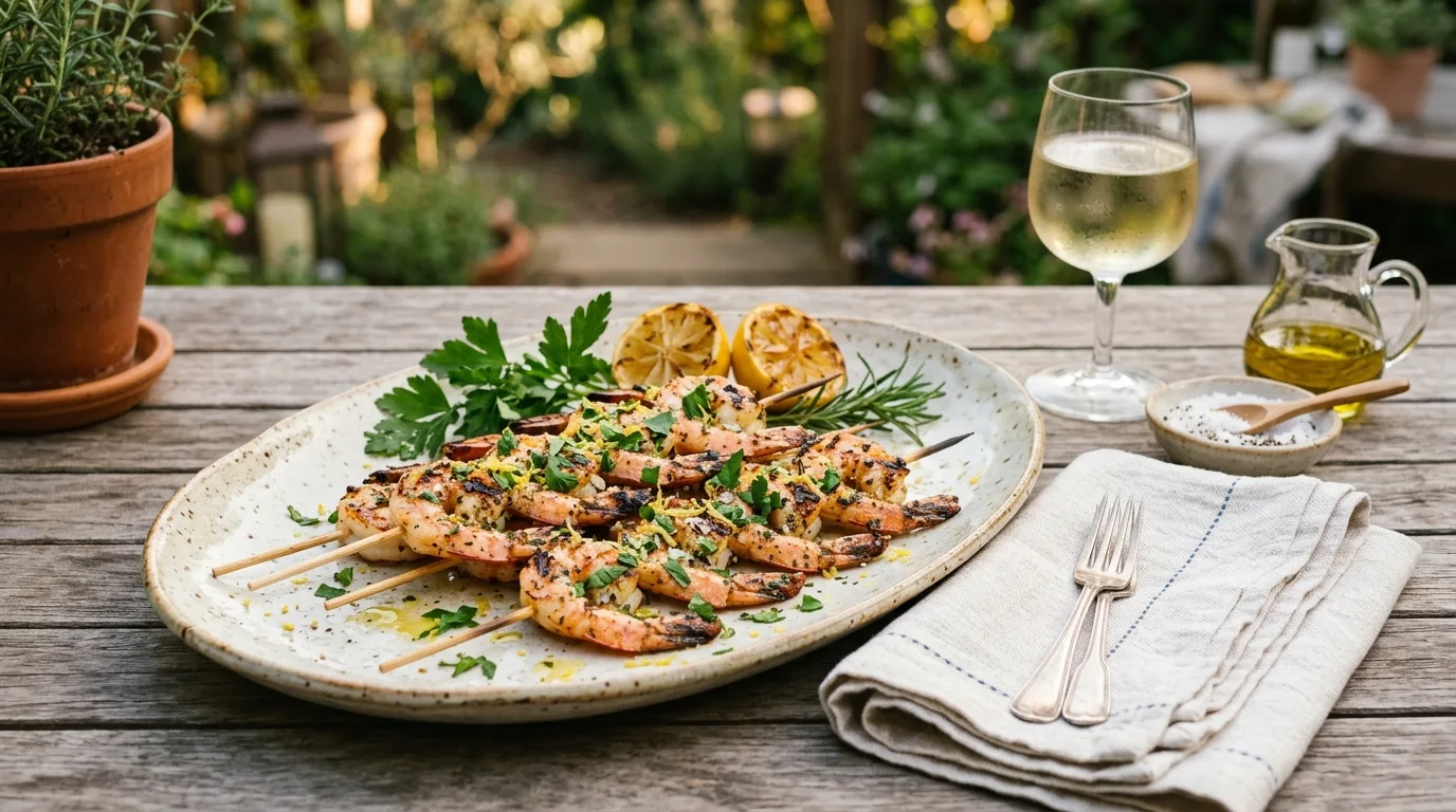 Grill them fast over steady heat for 13 Zesty Lemon Garlic Shrimp Skewers for Easy Summer Grilling
