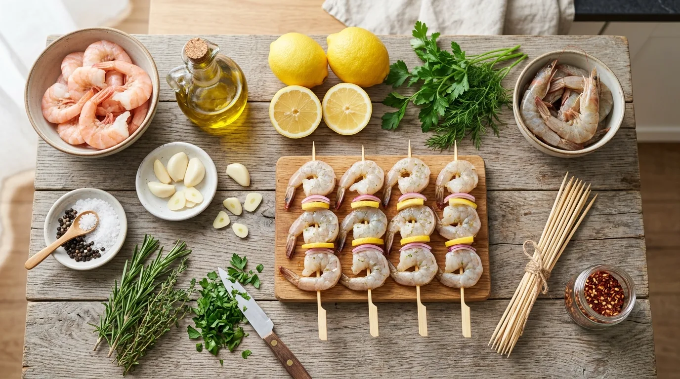 Serve with extra lemon wedges for 13 Zesty Lemon Garlic Shrimp Skewers for Easy Summer Grilling