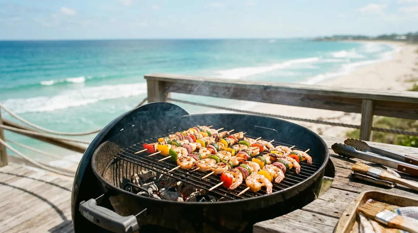 Pair with a simple rice or salad side for 13 Zesty Lemon Garlic Shrimp Skewers for Easy Summer Grilling