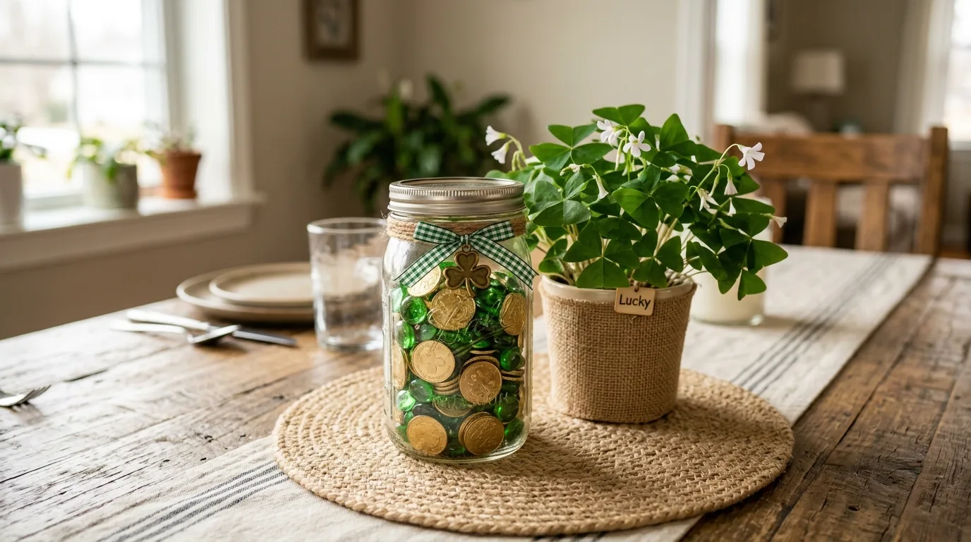 Try a lucky banner or garland for 10 Lucky DIY St Patrick's Day Decor Ideas in Green and Gold