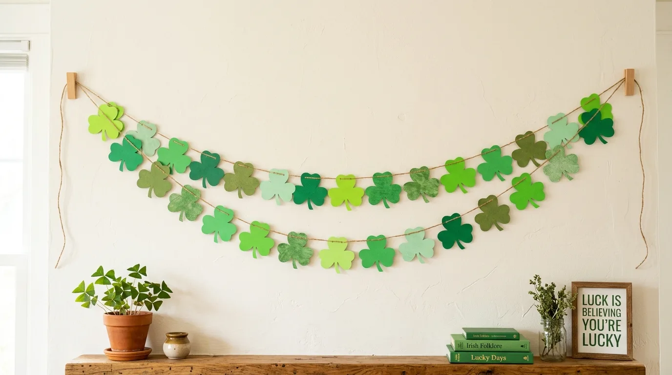 Use natural greenery to soften the theme for 10 Lucky DIY St Patrick's Day Decor Ideas in Green and Gold