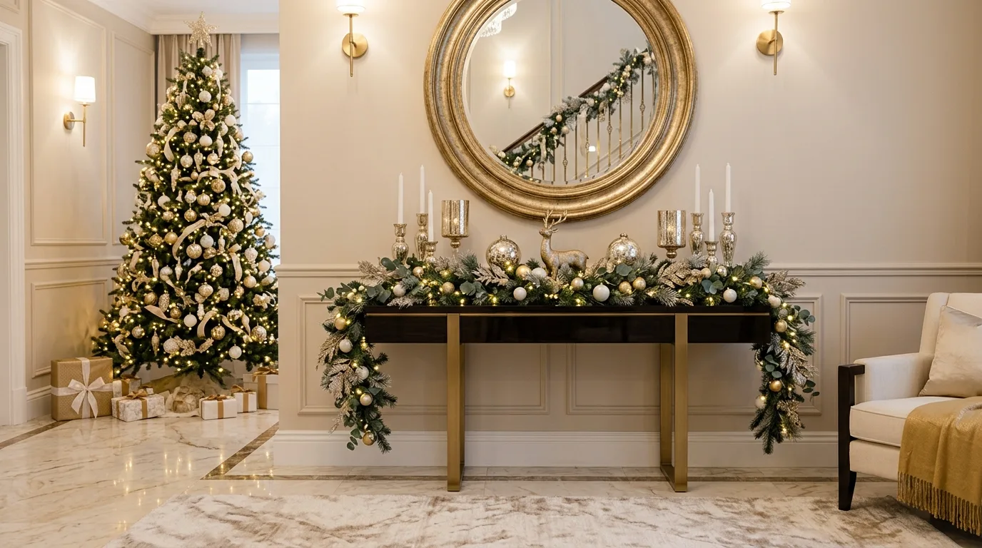 Let one scent-related detail support the mood for 13 Magical Christmas Entryway Decor Ideas for Holiday Guests