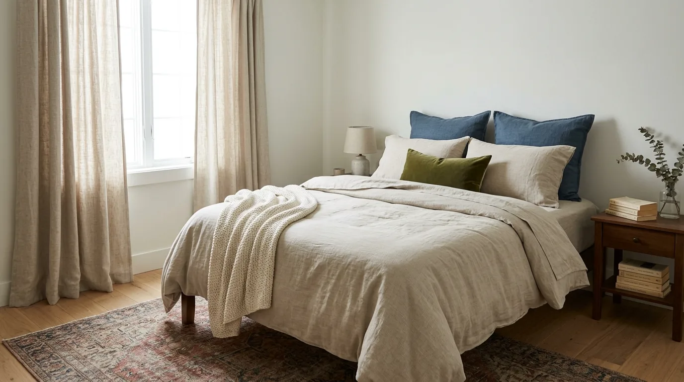 Choose textiles that look refined for 11 Affordable Tricks to Make Bedroom Furniture Look Expensive