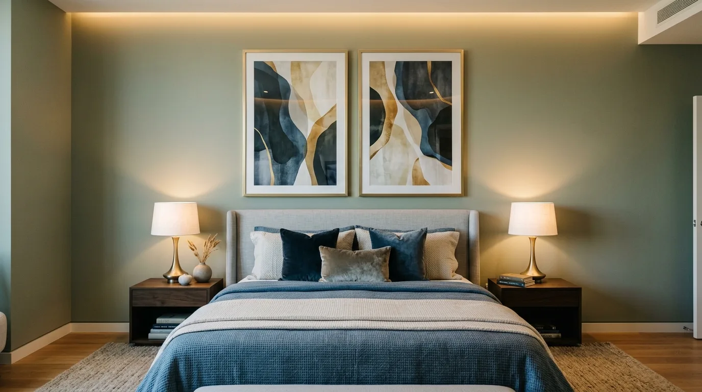 Finish with framed art and restraint for 11 Affordable Tricks to Make Bedroom Furniture Look Expensive