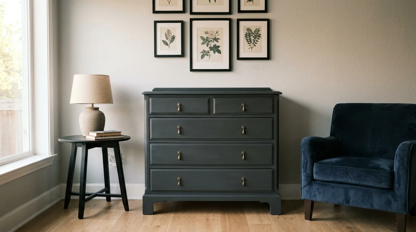Paint tired pieces in richer tones for 11 Affordable Tricks to Make Bedroom Furniture Look Expensive