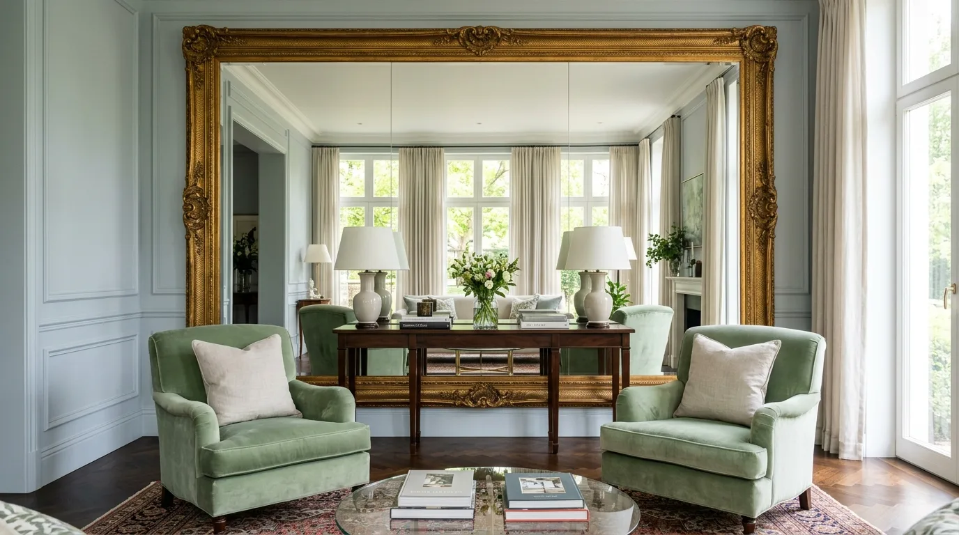 Lean on one large mirror for 11 Affordable Tricks to Make Bedroom Furniture Look Expensive