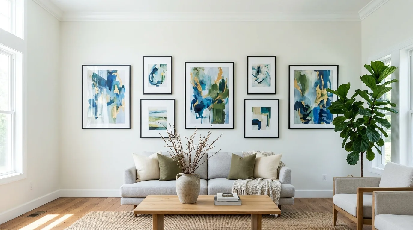 Hang art a little higher for 14 Tricks to Make a Small Bedroom Look Bigger Without Moving Walls