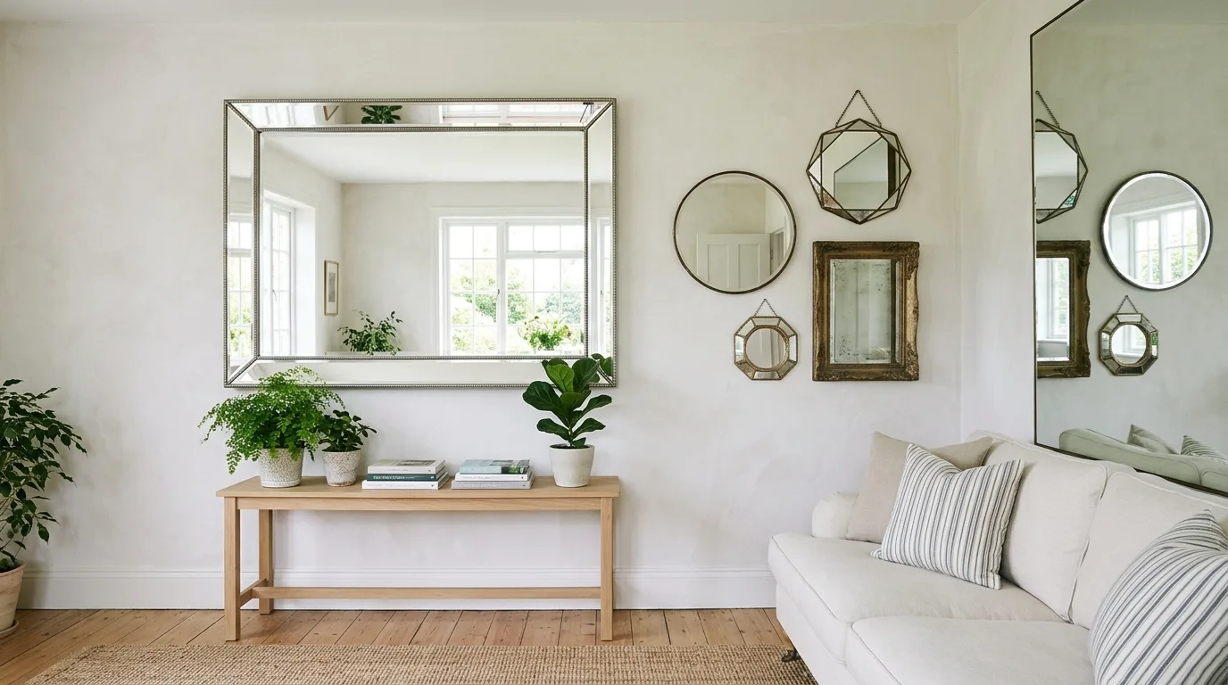 Add mirrors to bounce light for 14 Tricks to Make a Small Bedroom Look Bigger Without Moving Walls