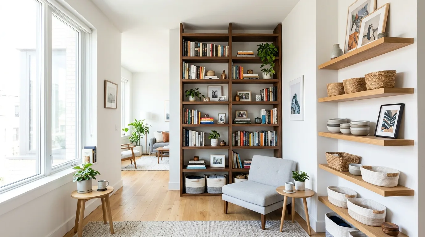 Store upward instead of outward for 14 Tricks to Make a Small Bedroom Look Bigger Without Moving Walls