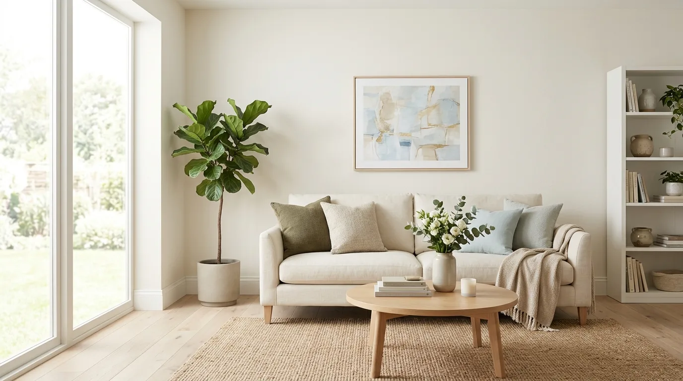 Lighten the backdrop with soft neutrals for 13 Easy Tips on How to Make Your Room Look Good Instantly