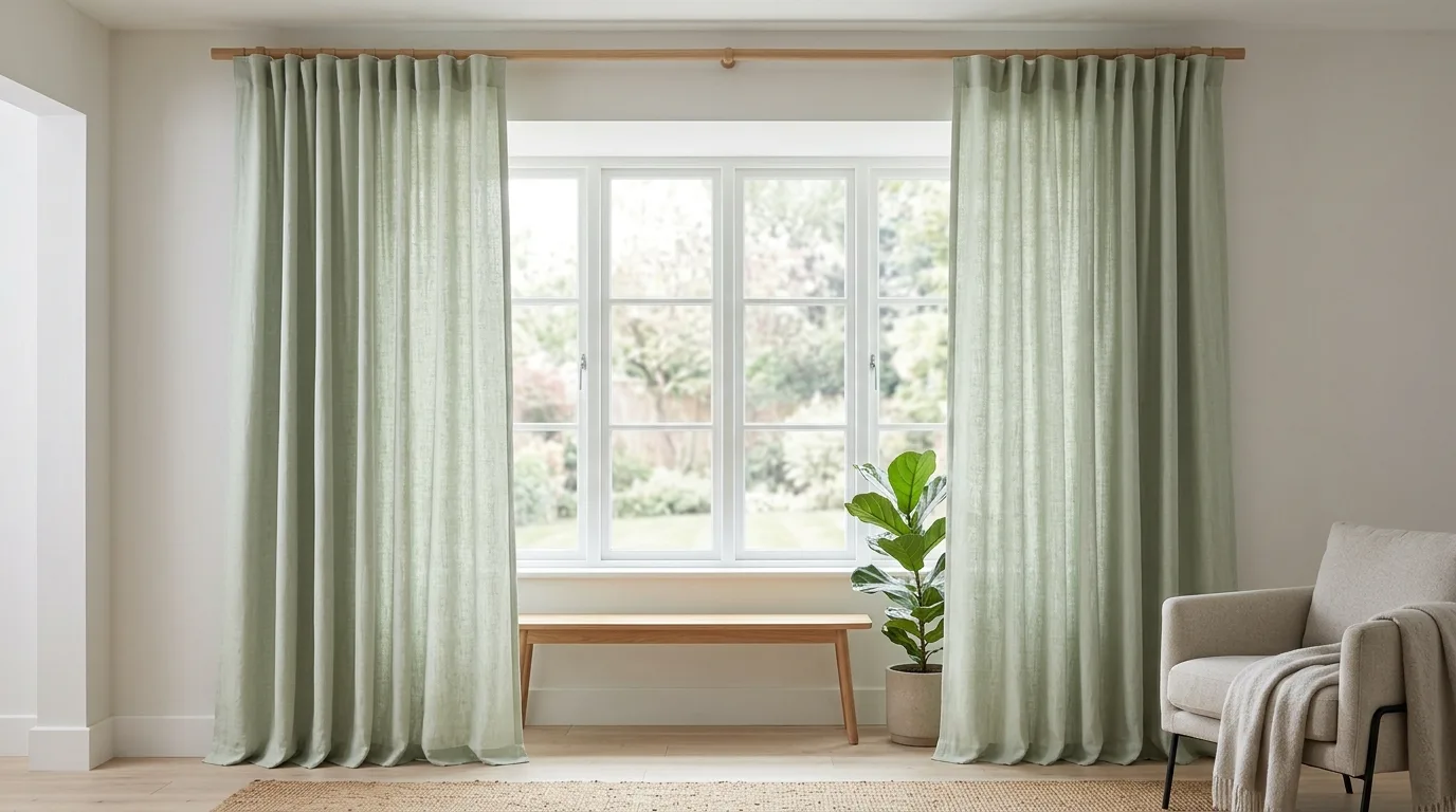 Swap curtains for a cleaner finish for 13 Easy Tips on How to Make Your Room Look Good Instantly