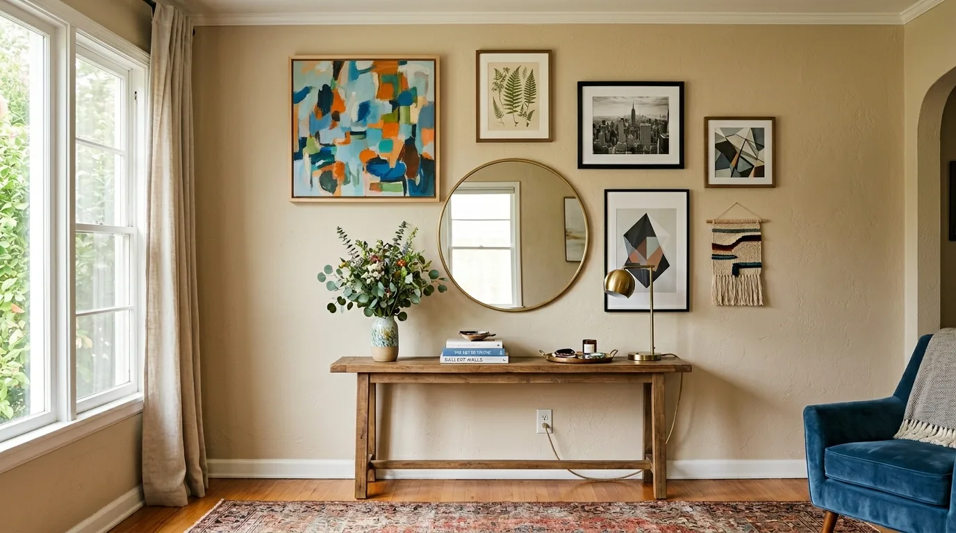 Hang art or bring in a mirror for 13 Easy Tips on How to Make Your Room Look Good Instantly